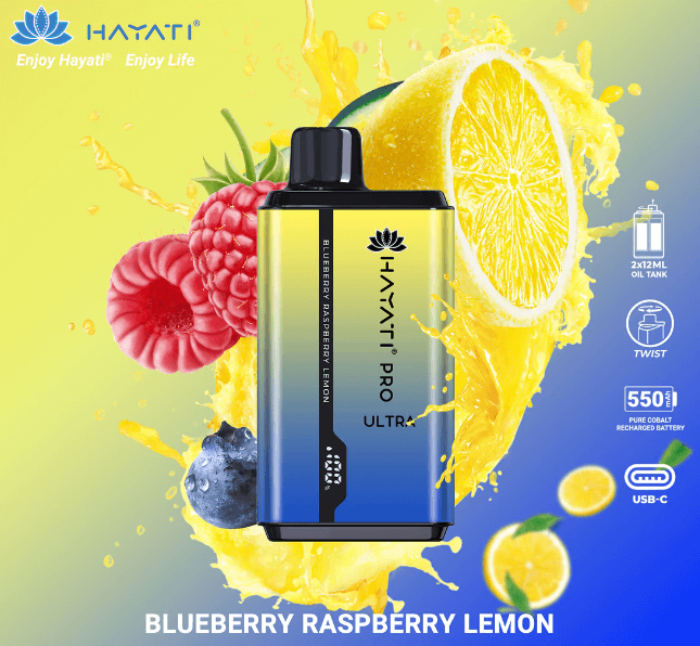 Hayati Pro Ultra 15000 puffs Vape Blueberry Raspberry Lemon