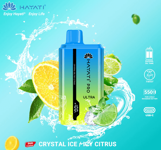 Hayati Pro Ultra 15000 puffs Vape Crystal Ice / Icy Citrus