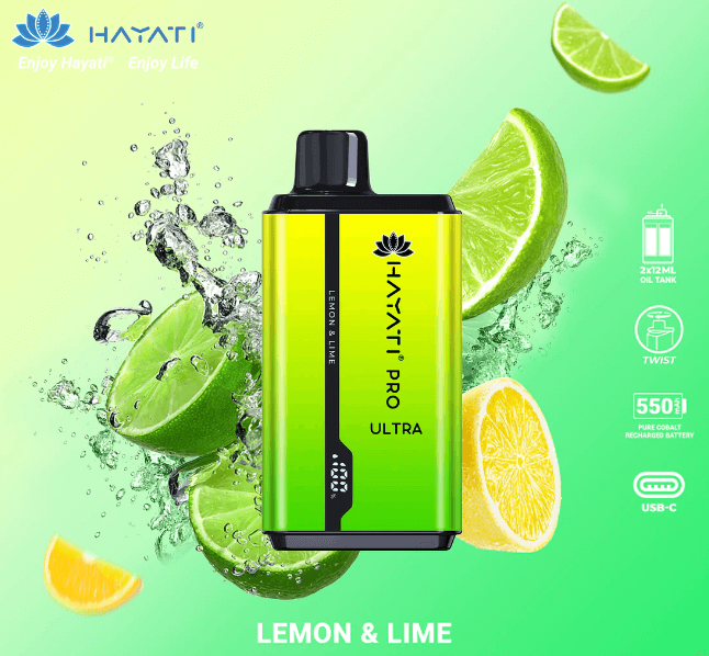 Hayati Pro Ultra 15000 puffs Vape Lemon & Lime