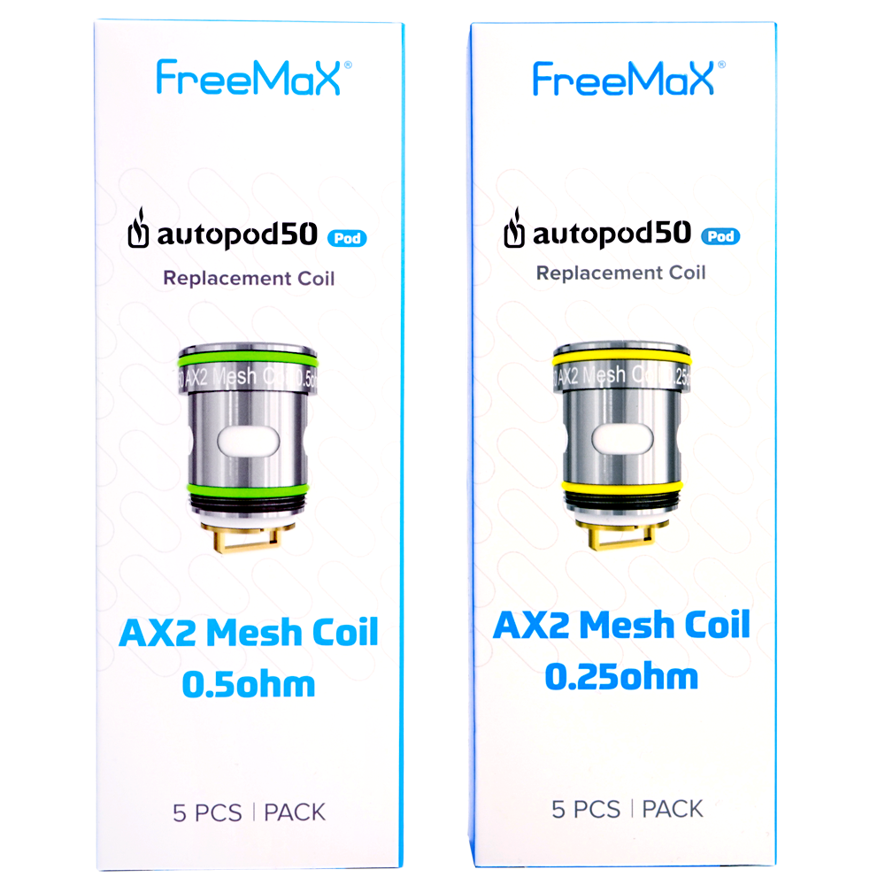 Freemax Autopod 50 AX2 Mesh Coil 0.25ohm & 0.5ohm Pack of 5x Replacement Coils