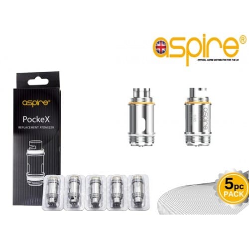 Aspire PockeX Replacement Coil 0.6Ohm 1.2Ohm (Pack of 5 Coils) Pocket X AIO coils