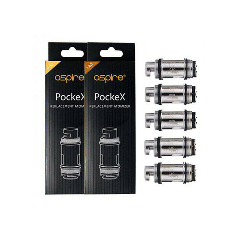 ASPIRE POCKEX COILS (Box 5) Genuine Replacement 1.2 0.6 Ohm Coil Heads, Pocket X
