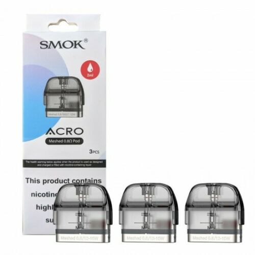 Smok Acro Pods Meshed 0.8ohm 3x Replacement Pods 2ML Capacity