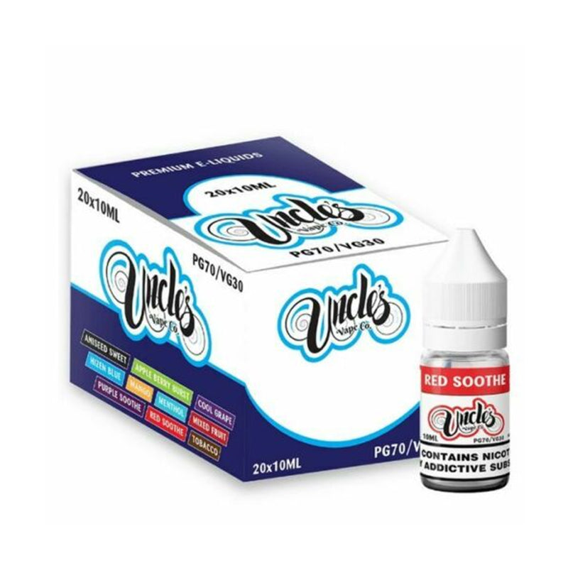 UNCLES VAPE E Liquid Juice 70PG/30PG 3mg 6mg 12mg 18mg 10ml x 10 BOTTLES