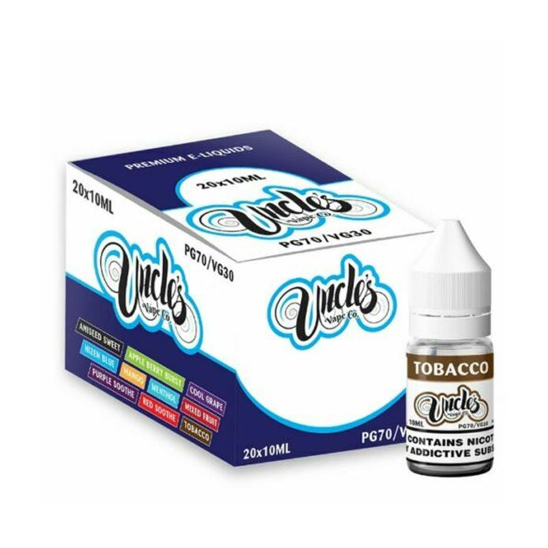 UNCLES VAPE E Liquid Juice 70PG/30PG 3mg 6mg 12mg 18mg 10ml x 10 BOTTLES