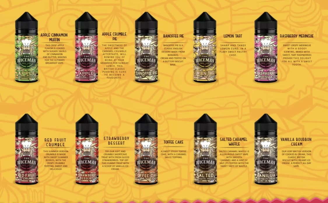 Juiceman Eliquid | Juiceman Baker E Liquid 50/50 VG/PG - Uk Vapor Waves Juiceman Eliquid | Juiceman Baker E Liquid 50/50 VG/PG - Uk Vapor Waves