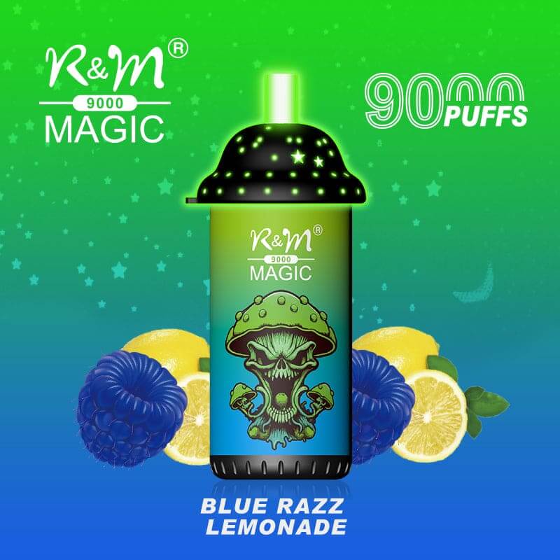 Blue Razz Lemonade R&M Magic 9000 Puffs Disposable Vape Box of 10