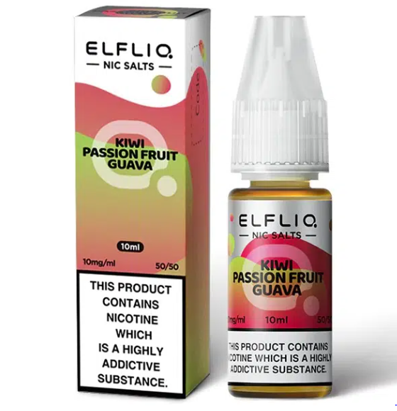 ELFLIQ ELF BAR Kiwi Passionfruit Guava 10ml Nic Salts E-liquids 