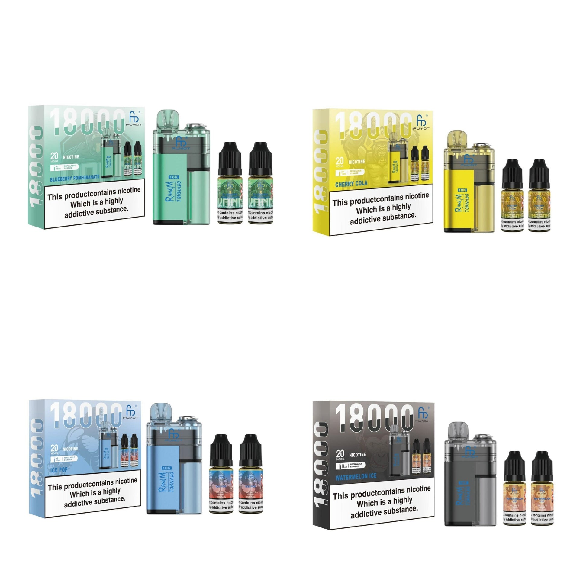 Fumot R and M Tornado 18000, 18k Puff Vape Kit - Uk Vapor Waves Fumot R and M Tornado 18000, 18k Puff Vape Kit - Uk Vapor Waves