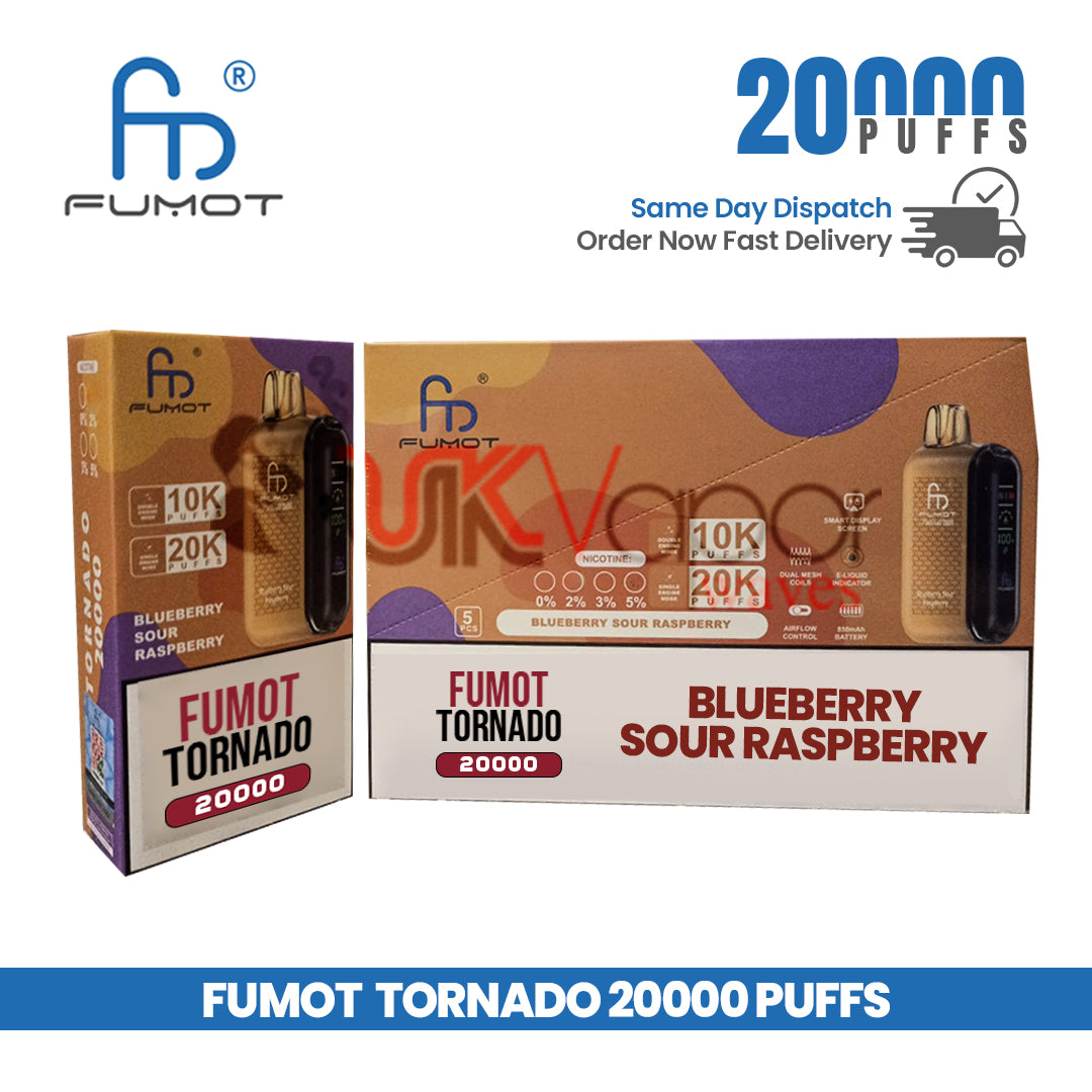 Fumot Tornado Blueberry Sour Raspberry 20K Puffs Disposable Vape