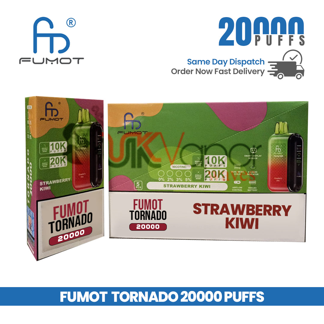 Fumot Tornado 20,000 Puff Disposable Strawberry Kiwi Vape