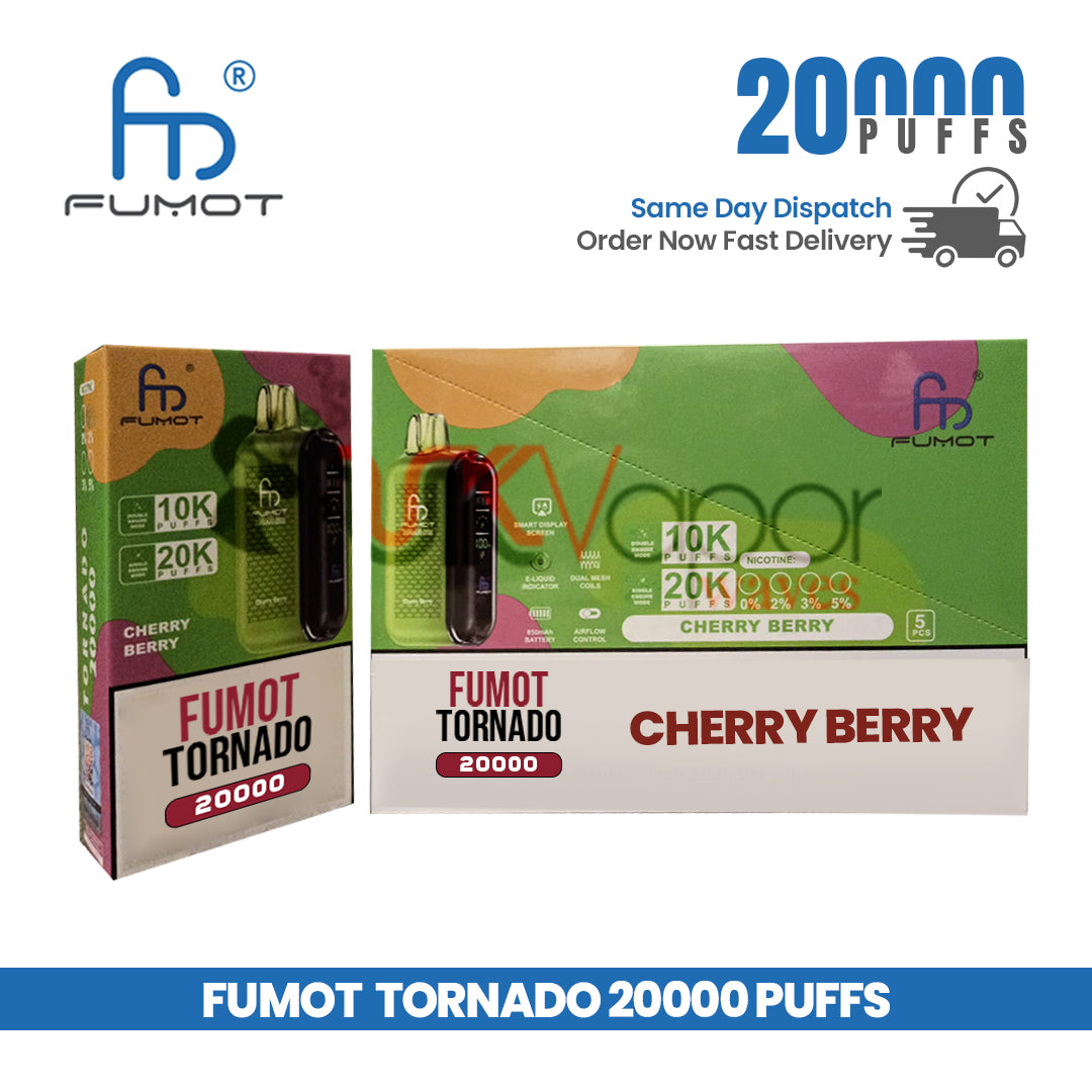 Fumot Tornado 20,000 Puff Vape Cherry Berry Flavor