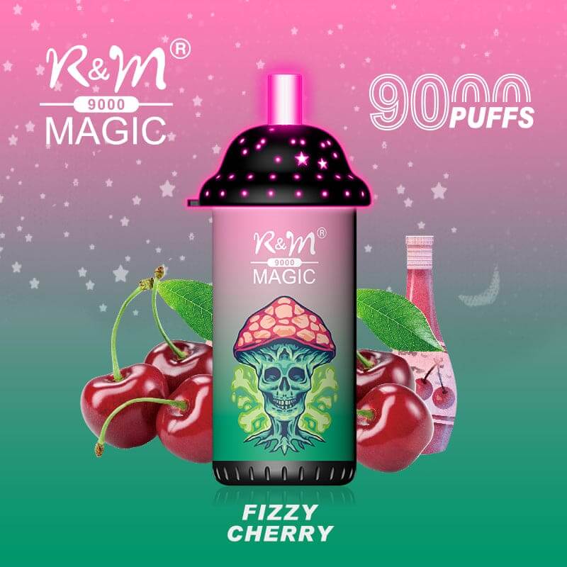 Fizzy Cherry R&M Magic 9000 Puffs Disposable Vape Box of 10