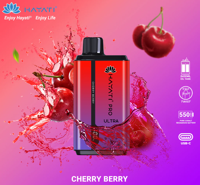 Hayati Pro Ultra 15000 puffs Vape Cherry berry £9.99
