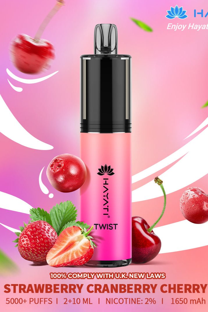 Strawberry Cranberry Cherry Hayati Twist 5000 Vape Bar