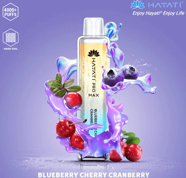 Hayati pro max 4000 crystal Bar Blueberry Cherry Cranberry