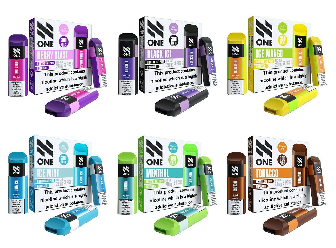N ONE Disposable Nicotine Salts 20mg Pod N1 Nic Salt Pod Vaping Device Pack of 3