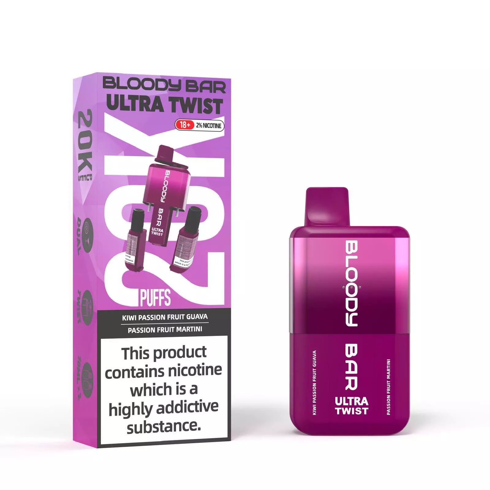 Bloody Bar Ultra Twist 20k Prefilled Pod Vape Kit 20000 Puffs Bloody Bar Ultra Twist 20k Prefilled Pod Vape Kit 20000 Puffs