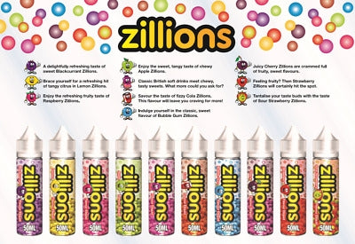 Zillions Vape E Liquid 50ML 70/30 Mix £4.98