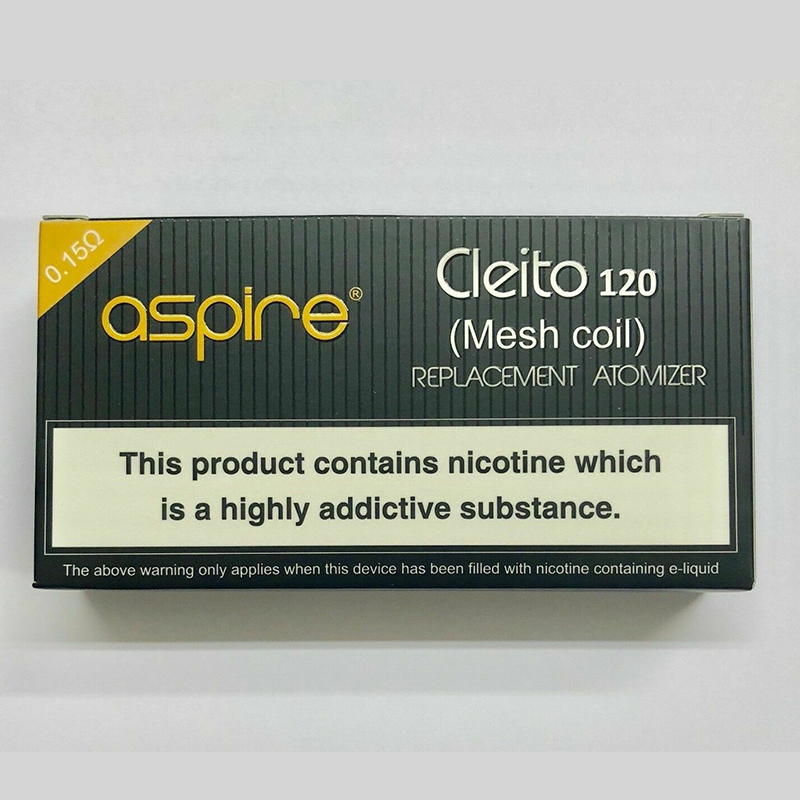 Authentic Aspire Cleito Pro 120 Tank & Replacement Coil Mesh 0.15Ohm UK