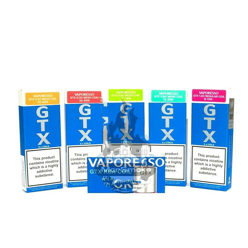 AUTHENTIC VAPORESSO GTX Mesh Coils - 0.2ohm 0.3ohm - RBA - Pk 5 PM80 Pod Coil