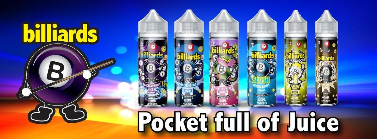 Billiards Vape Range 0-mg 120ml Shortfill E-liquid
