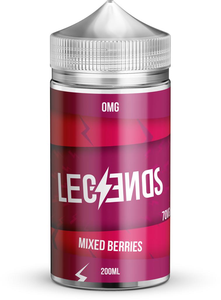 Mixed Berries Vape Juice By Legends E-Liquid 0mg 200ml 70/30