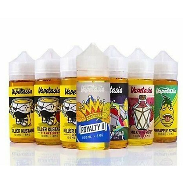 killer custard vape juice VAPETASIA PREMIUM 70/30 SHORTFILL 0MG SUB OHM pre-roll packaging labels Choose Flavor:Green Apple Ice Loaded E-Liquid - Nutty