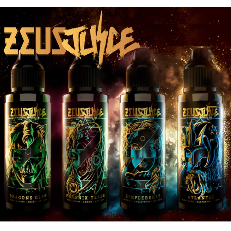 E LIQUID 100ML ZEUS JUICE PREMIUM VAPE JUICE 0MG SHORT FILL GENUINE UK STOCK !