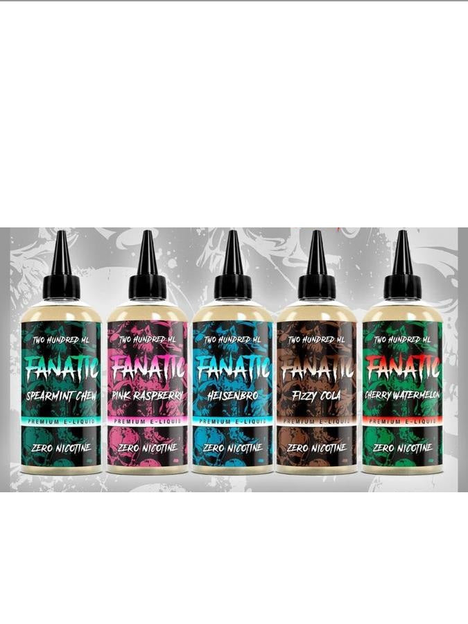 Fanatic Vape Juice E Liquid 200ml Premium 5 Flavours 70vg 30pg New Vape 0MG