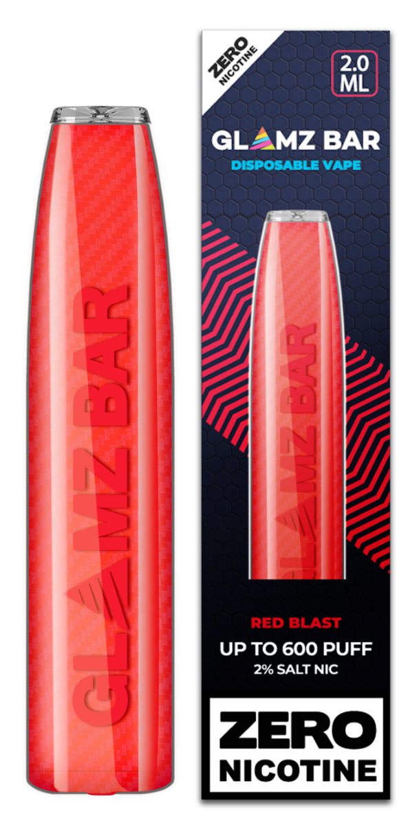 Red Blast Glamz Bar 600 Puff Disposable Vape Pen - 0MG