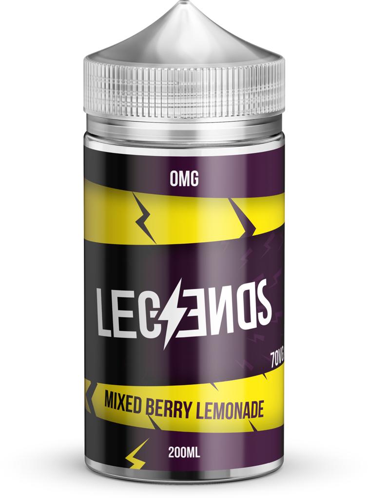 Mixed Berry Lemonade Vape Juice By Legends E-Liquid 0mg 200ml 70/30