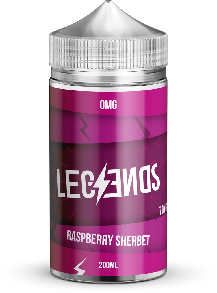 Raspberry Sherbet Vape Juice By Legends E-Liquid 0mg 200ml 70/30