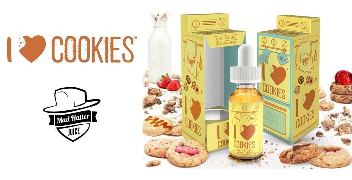 I LOVE COOKIES E Liquid Juice Eliquid- 6mg MILK COOKIES MADHATTERJUICE