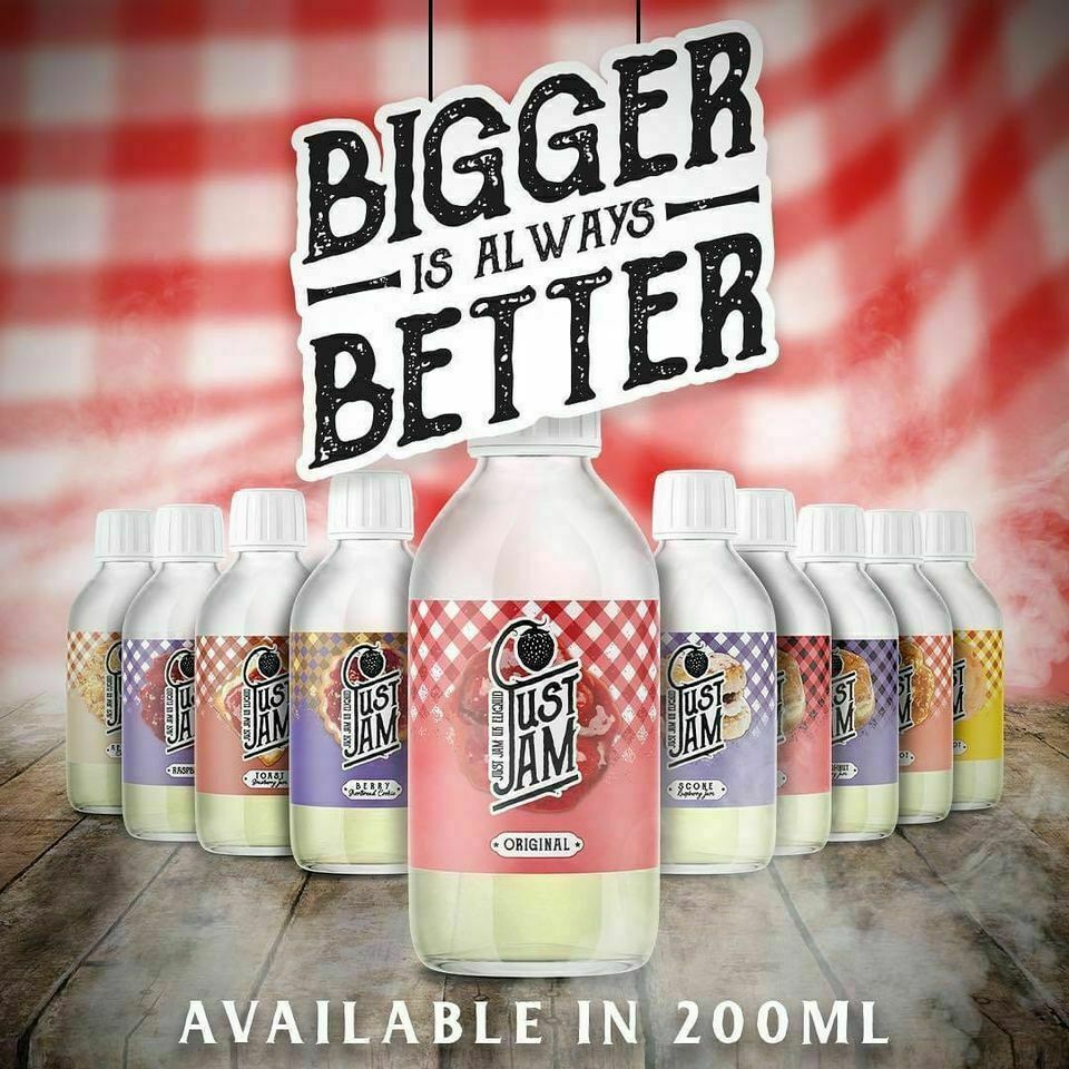 E-Cig E Liquid 200ml Just Jam Vape Juice 80/20 Short Fill 0mg Sub Ohm