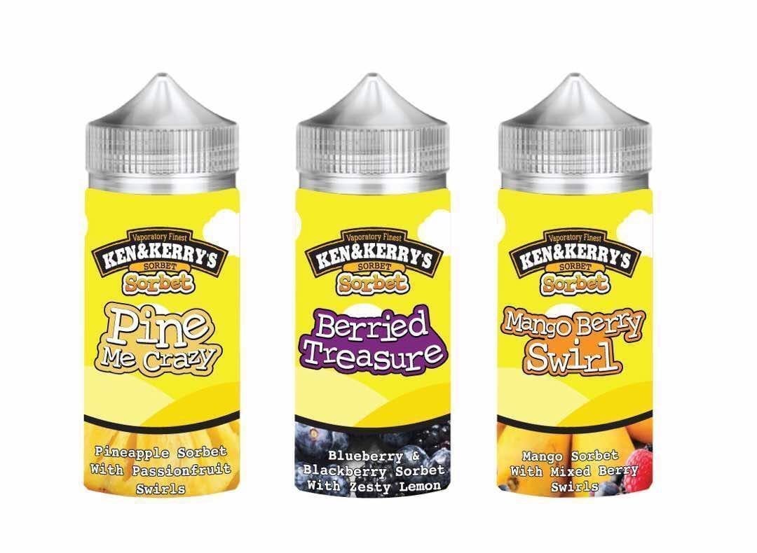 Ken & Kerrys Sorbet E Liquid 100 Shortfill 70/30 VGPG 0mg 3mg Ken and Kerrys