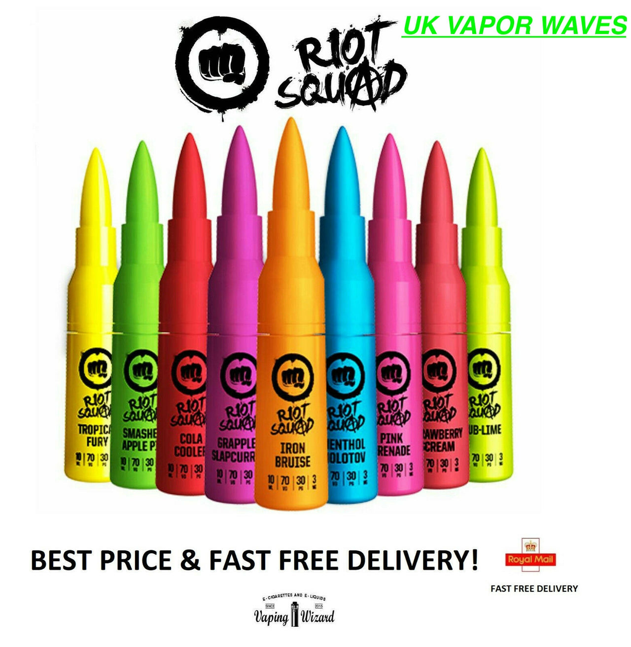 Riot Squad Shortfill 50ml E-Liquid (0mg) 1 Free Nic Shot