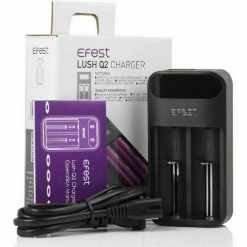 Efest Lush Q2 Charger Two Bay for 10440 16340 18350 18500 18650 UK Plug
