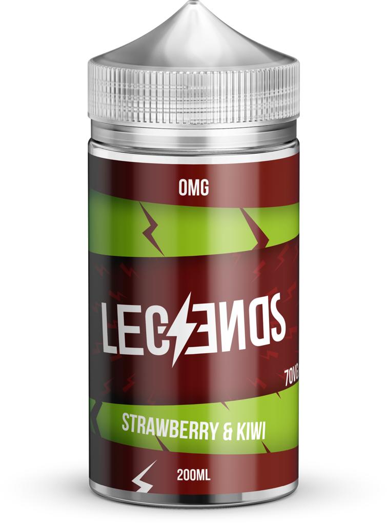 Strawberry & Kiwi Vape Juice By Legends E-Liquid 0mg 200ml 70/30