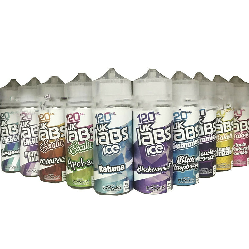 UK LABS 120ML Premium E liquid Juice 0MG Vape 70vg 30pg | 10 Flavours
